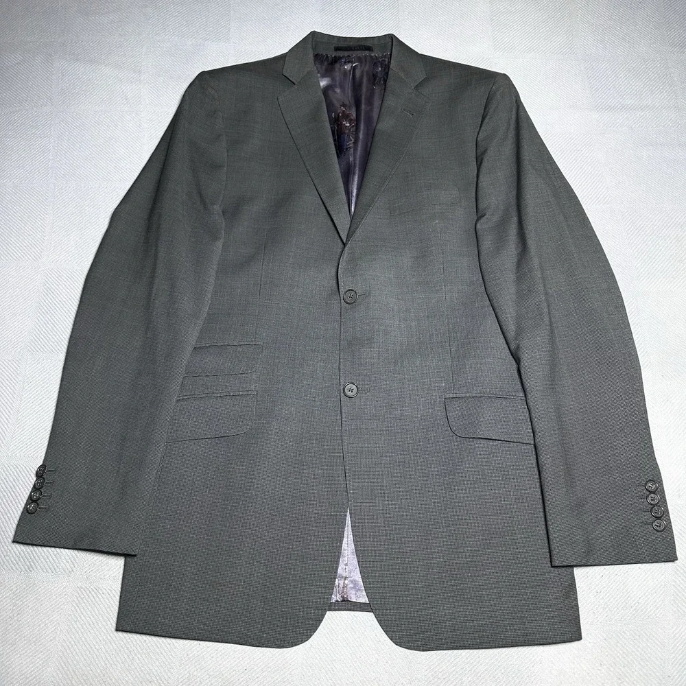 Ted Baker Endurance Dark Gray Wool Surgeon Cuffs Blazer Jacket Men's Size 40L